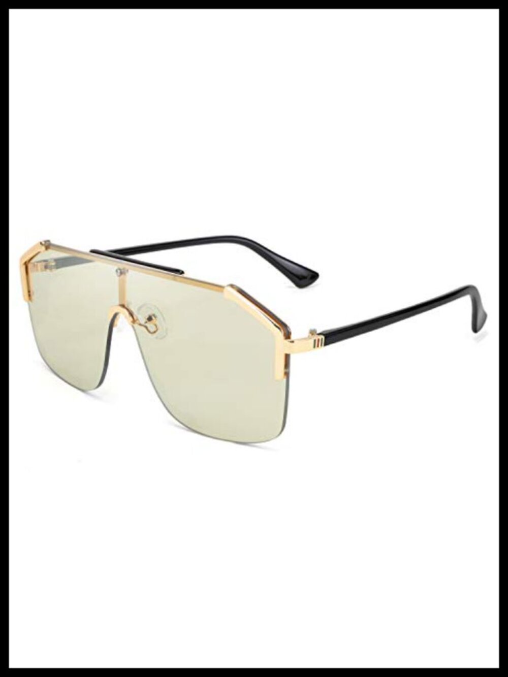 Oversized Shield Sunglasses for Women Men UV400 Protection Metal Frame